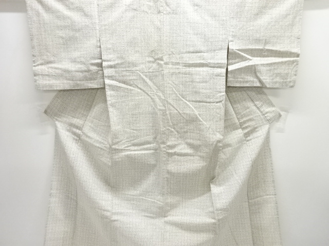 JAPANESE KIMONO / ANTIQUE KIMONO / COTTON / AWA-SHIJIRA / SMALL GRID / INTANGIBLE CULTURAL HERITAGE